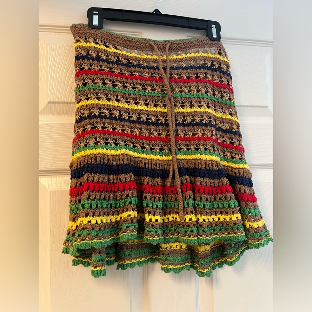 Zara crochet 🧶 striped mini skirt size small
